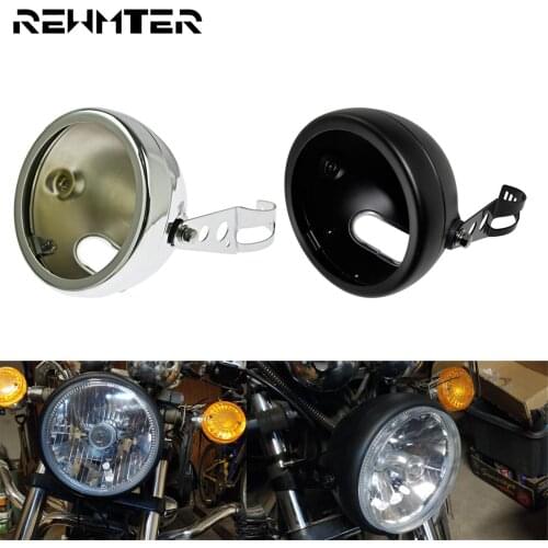 Motorcycle 5.75'' Headlight Cover LED Headlight Lamp Housing Mount Bracket Universal Lighthouse Bucket Shell Bracket For Harley