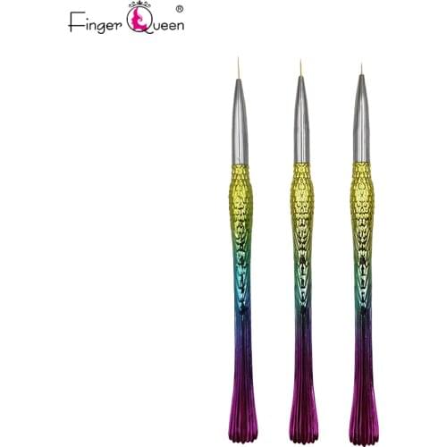 3pcs Nail Brush Set Mermaid Rod Drawing Pen Make Your Nails Have Beautiful Curves Art Nail Pen Manicure Tools