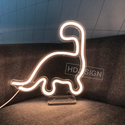 Dinosaur Neon LED Light USB Decoration LED Night Light Childrens Bedroom Desk Table Lamp Creative Birthday Gift