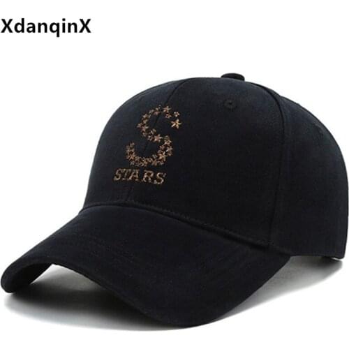 XdanqinX 2021 New Spring Baseball Caps For Men Women Snapback Cap Fashion Cotton Sports Cap Adjustable Size Couple Hat Black Cap