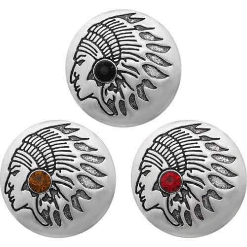 New Beauty Fashion Indian avatar 20MM Metal snap buttons for DIY 18mm snap jewelry wholesale KZ3356