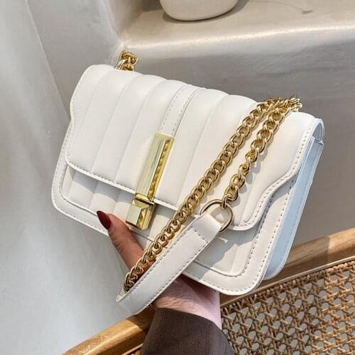 Solid Color Square Crossbody Bag 2021 Fashion New High-quality PU Leather Womens Designer Handbag Chain Shoulder Messenger Bag