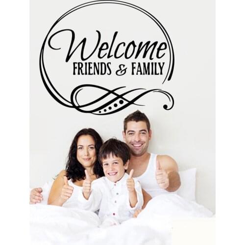 Personalized welcome friends family Wall Stickers Decorative Sticker Home Decor For Childrens Room Removable Decor Wall Decals