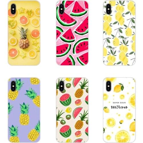 For Samsung Galaxy A3 A5 A7 A9 A8 Star A6 Plus 2018 2015 2016 2017 Transparent TPU Cover Summer Fruit Pineapple Watermelon Lemon