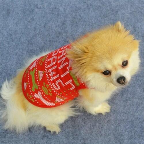 Christmas Costume Pet Dog Small Medium Dogs Polyester Dog Shirt Cute Xmas Puppy Kitty Costume Warm Pets Coat Chihuahua Clothing