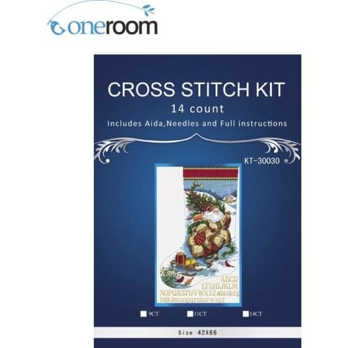 Christmas sock Dim08752 Similar DMC threads DIY Handmade Counted Cross Stitch Needlework Set Embroidery Kit