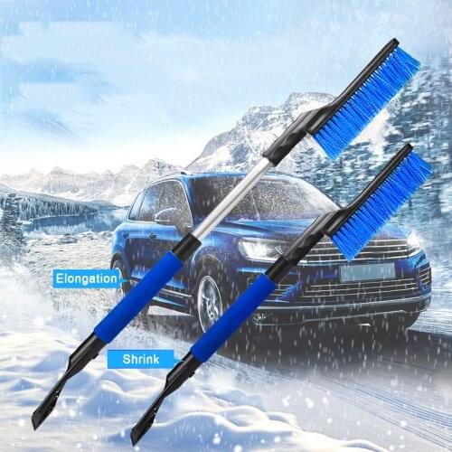 Winter Car Windshield Ice Scraper Glass Snow Brush Extendable Stainless Steel Snow Remover Cleaner Tool Broom Wash Accessories