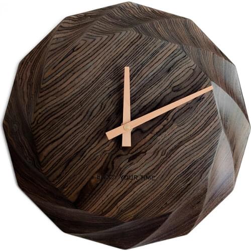 Modern Solid Wood Large Wall Clock Geometry Watch Silent Nordic Creative 3d Wall Clocks Home Decor Relogio De Parede Gift D98
