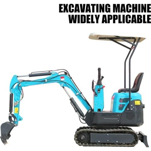 TE10B 1 Ton Mini Excavator Small Digger Crawler Excavator Home Garden Digging Machine Small Backhoe Shovel for Sale
