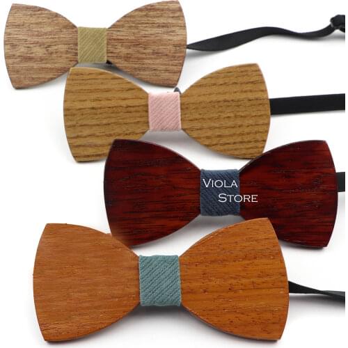 Vintage Classic Wooden Bowtie Real Wood Butterfly Solid Unique Gentle Man Suit Dinner Wedding Party Casual Shirt Accessory Gift