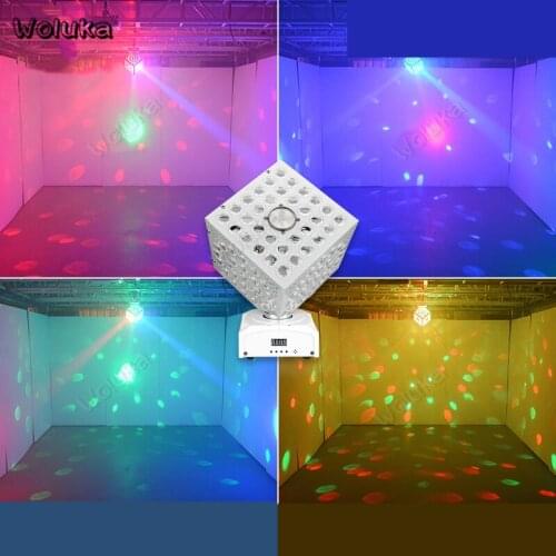 Rotating Rubiks Cube Shape RGBW Moving Head Beam LED Light Magic Disco Ball Strobe Stage lighting Bar Colorful Wedding CD50 W01
