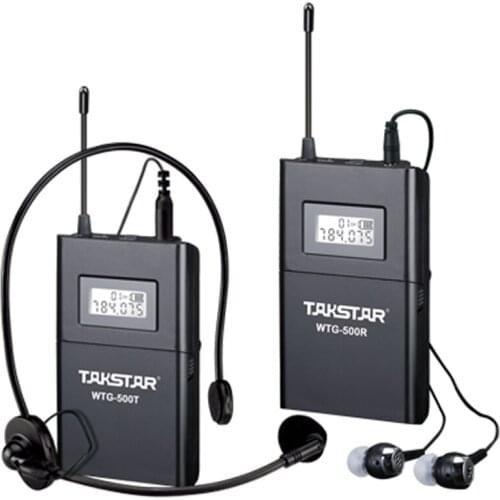 Top Quality Takstar WTG-500 UHF PLL Wireless tour guide system voice device teaching earphones Transmitter+Receiver+MIC+earphone