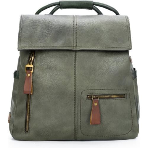 Women Backpack Purse Leather Anti-theft Casual Shoulder Bag Ladies Satchel Bags Fits 13.3 Inch Laptop Brown