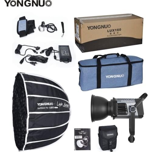 YONGNUO LUX160 180W COB LED Video Light Continuous Output + 60cm Softbox Kit Bowens Mount Studio Light App Support