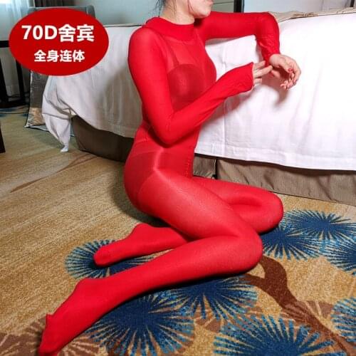 70D Women Crotchless Shinny Full Body Stockings Open Crotch Oil Shini Sexy Bodysuit Pantyhose One Piece Bodystocking Lingerie