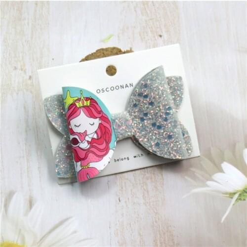 1PCS Lovely Mermaid Bow Select Elastic Bands For Baby Barrette Girls Novelty Hairpin Pink Clips Scrunchy Kids Hair Accessories