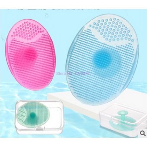 DHL 1000pcs Baby Bath Brushes Wash Pad Facial Clean Silicone shampoo Brush