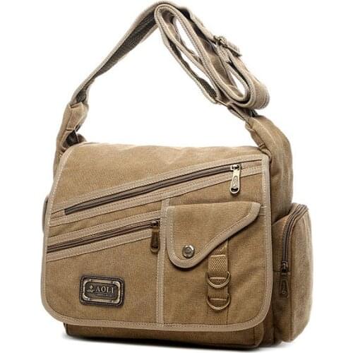 2019 Ruil New Crossbody Bag Multifunction Men Retro Handbags Canvas Shoulder Messenger Bags Leisure Package