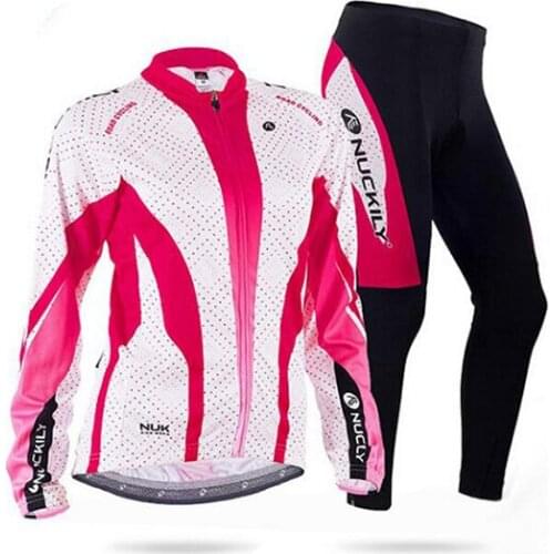 2021 Fashion Cycling Clothing Women Long Sleeve Bicycle Jersey Set BIB Gel Pants Female Road Bike Clothes MTB Dress Uniform Suit
