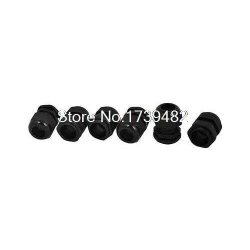 6Pcs 3/4 NPT Compression Waterproof Stuffing 16-21mm Cable Glands Black