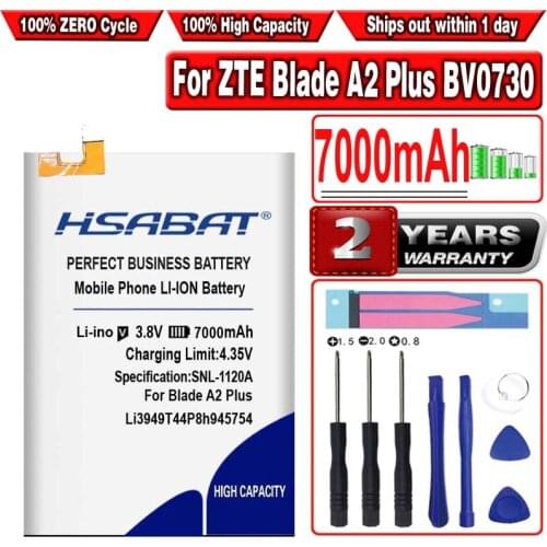HSABAT 7000mAh Li3949T44P8h945754 Battery For ZTE Blade A2 Plus BV0730 A2Plus For ZTE Blade A610 Plus