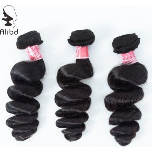 Alibd Loose Wave Human Hair Weave Brazilian Remy Hair 3pcs/lot Natural Color Free Shipping Double Weft 8-28inches Hair Bundles