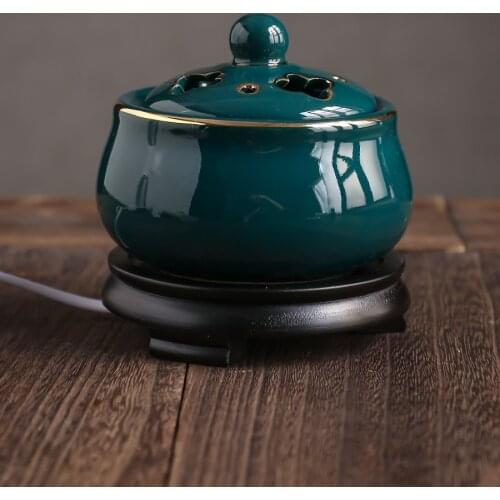 Ceramic Nordic Brass Backflow Incense Burner Church Modern Electric Smoke Vintage Diffuser Fragrance Encensoir Home Decor BY50XX