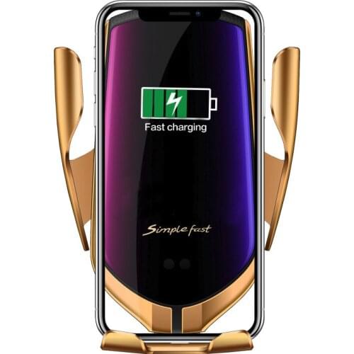 Car Wireless Charger For IPhone X XR XS 8 Plus Galaxy S10 S9 S8 Smart Automatic Clamping Fast Charge Air Vent Phone Holder R1