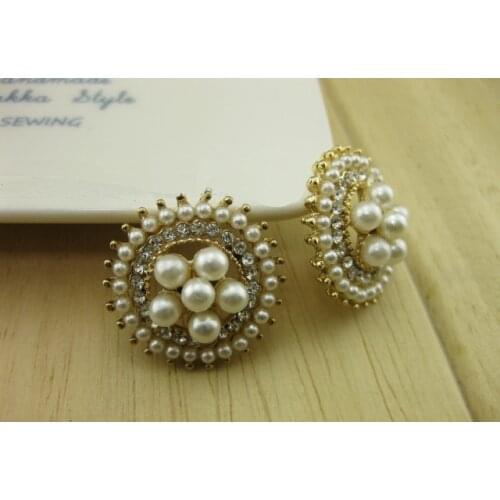 Free Shipping Wholesale40pcs 23mm Flat Back Rhinestone Button For Hair Flower Wedding Invitation 40pcs/lot BCB05028