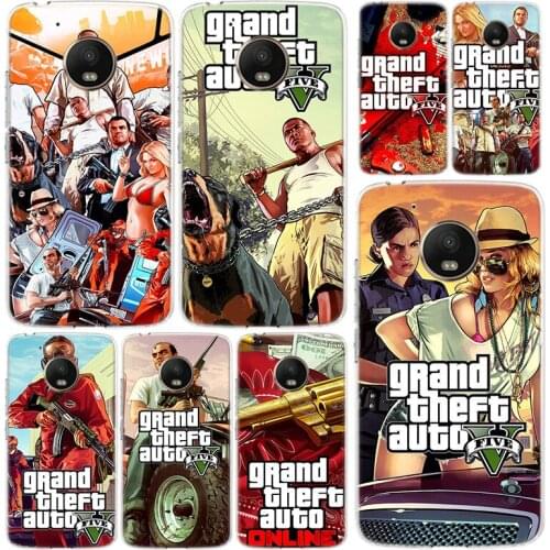 Grand Theft Auto GTA V Phone Case Cover For Motorola Moto G8 G7 G6 G5 G5S G4 E6 E5 E4 Power Plus Play One Action Macro Vision Co
