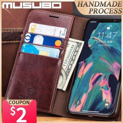 Musubo Genuine Leather Case For iPhone 11 Pro Max Case Luxury Flip 11 Pro Cover For iPhone 12 Pro 11 Funda 8 Plus 7 Wallet Coque