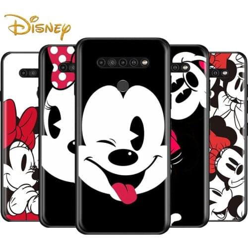 Disney Mickey Minnie Black for LG G8 G8S G8X V30 V35 V40 V50 V60 ThinQ Q60 K40 K50 K51 K61 K71 K92 K62 Soft Black Phone Case