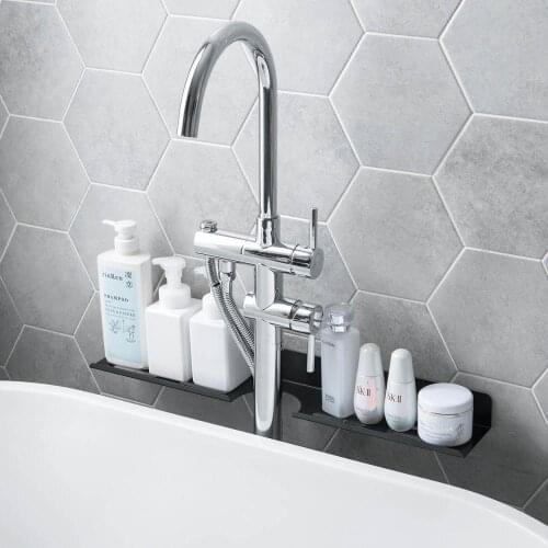 Long Bathroom Metal Storage Racks Wall Cosmetic Stand Shelf Puch Free Wall Mounted Bathroom Organizer