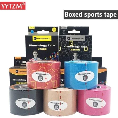 5cm*5m Upgraded Pre Cut Muscle Tape Elastic Roll Sports Kneepad Internal Cotton Elastic Adhesive Sport Kinesiology Patch Injury