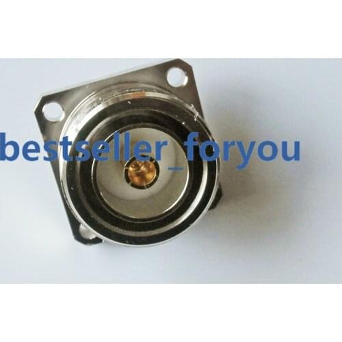 L29 7/16 DIN Female Jack Center 4 Hole Flange Solder RF Coax Staight Connector Adapter
