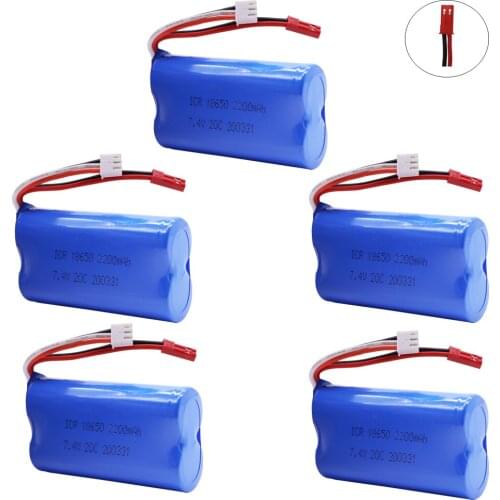 5PCS 7.4V 2200mAH Li-po Batery JST Plug 18650 for remote control helicopter toy spare parts 7.4V Lipo battery Battery wholesale