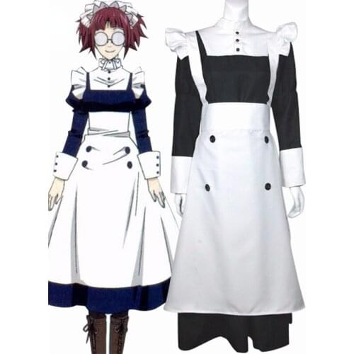 Fashion Black Butler Kuroshitsuji Maylene Women Customized Cosplay Costume Mey Rin Apron, Dress For Halloween Christmax