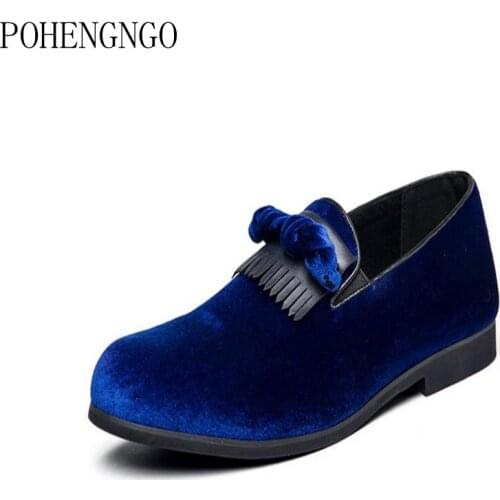Fashion Tassel Loafers For Men Suede Moccasins Blue Party Ceremony Shoes Luxury Brand Loafers Shoes Classic Mens Driving Shoes