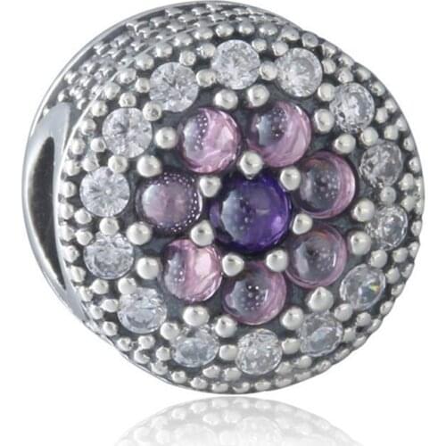 2019 Multi-Colored Crystal CZ Pave Charms Beads For Jewelry Making 925 Sterling Silver Jewelry Fit Brand Bracelets DIY