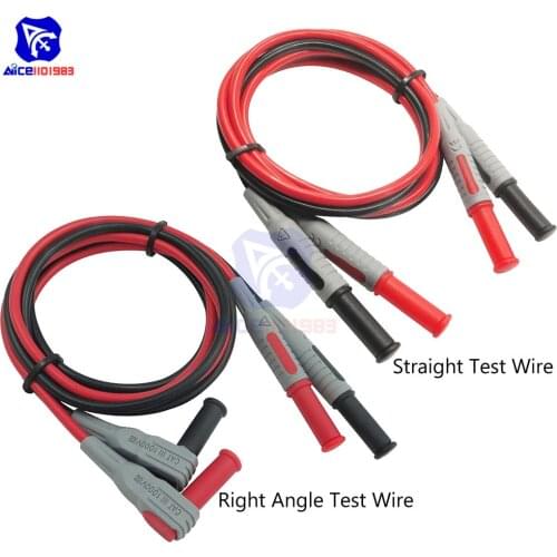 P1032/P1033 4mm 1000V 15A Banana Plug Test Line Injection Molded Straight/Right Angle to Straight Multimeter Silicone Wire Cable