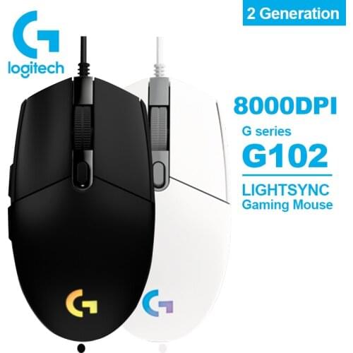 Logitech New G102 LIGHTSYNC Gaming Mouse with Streamer Effect 8000 DPI New Upgrade 2 Generation for Laptop PC Mouse Gamer Gaming