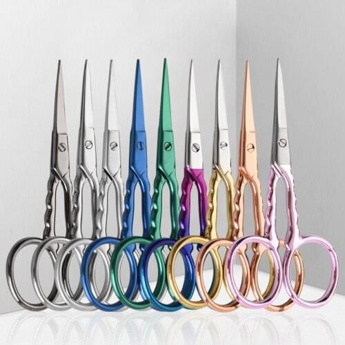 1Pcs 9.3cm Mini Vintage Scissors Extra Small Stainless Steel Embroidery Scissor Mustache Trimming Portable Shears Men Beard