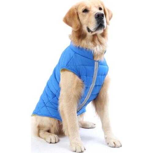 Pet Clothes Big Dog Clothes Thickened Warmth Jacket Reflective Bone Double-sided Dog Cotton Coat