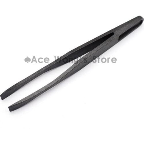 Portable Black Straight Bend Anti-static Plastic Tweezer Heat Resistant Repair Tool 93308