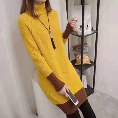 Pullover Women Sweaters Fashion 2018 Turtleneck Oversized Knitted Sweater Warm Winter Long Tops Plus Size Pull Femme