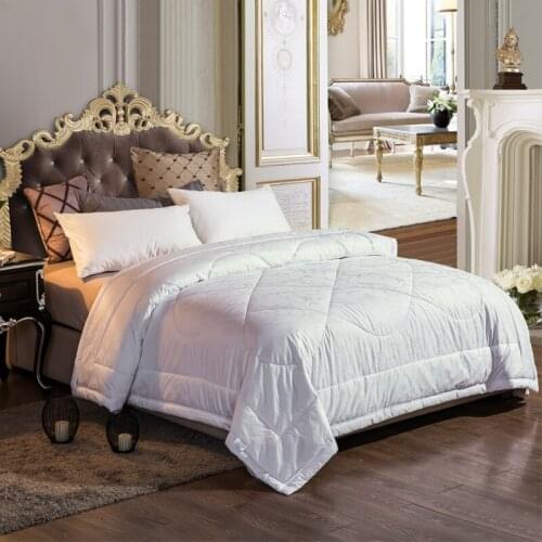 Luxurious 100%Cashmere Comforter Quilted Duvet Insert All Season Hypoallergenic 100% Cotton Jacquard Cover White Color King Size