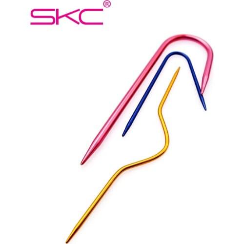 SKC 3pcs/set Aluminum Crochet Hooks U Shape Needles Twist Sewing Needles Antiskid Pins for Weaving Crochet Hooks Pin DIY Knit