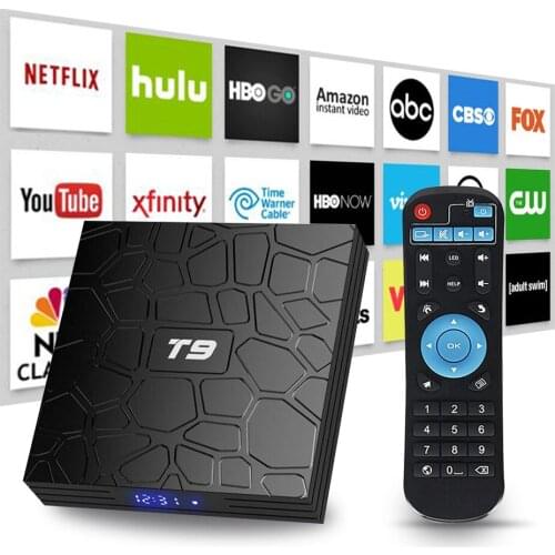 Smart TV Box Android 9.0 RK3318 4GB RAM 64GB ROM QuadCore 4K Set Top Box 2.4G/5G Bluetooth WIFI Media Player T9 TVBOX 2G16G