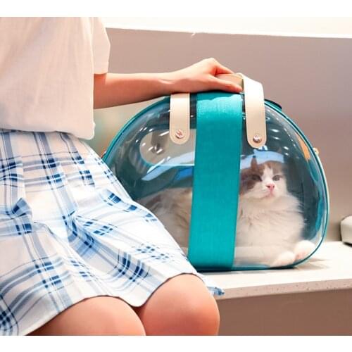 Pet bag is convenient and transparent to go out and the cat and dog backpack can be folded and breathable the portable cat bag