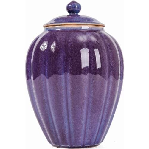 Cremation Urn - Funeral Urn for Pet - Made in Ceramics & Hand-Painted- Display Burial Urn at Home or in Niche at Columbarium